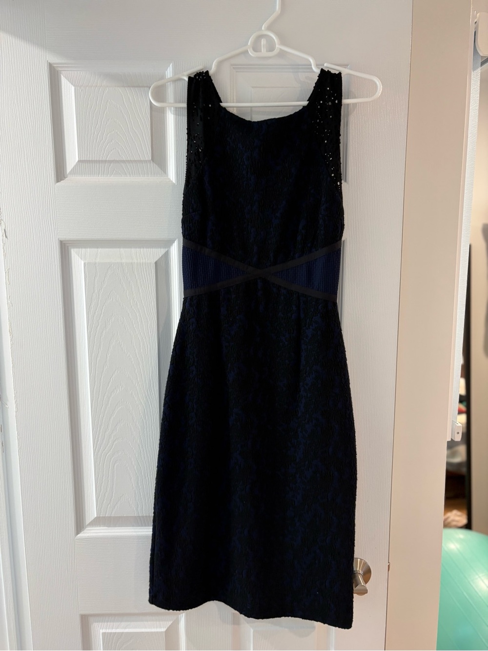 Anthropologie Navy Lace Sleeveless Midi Dress